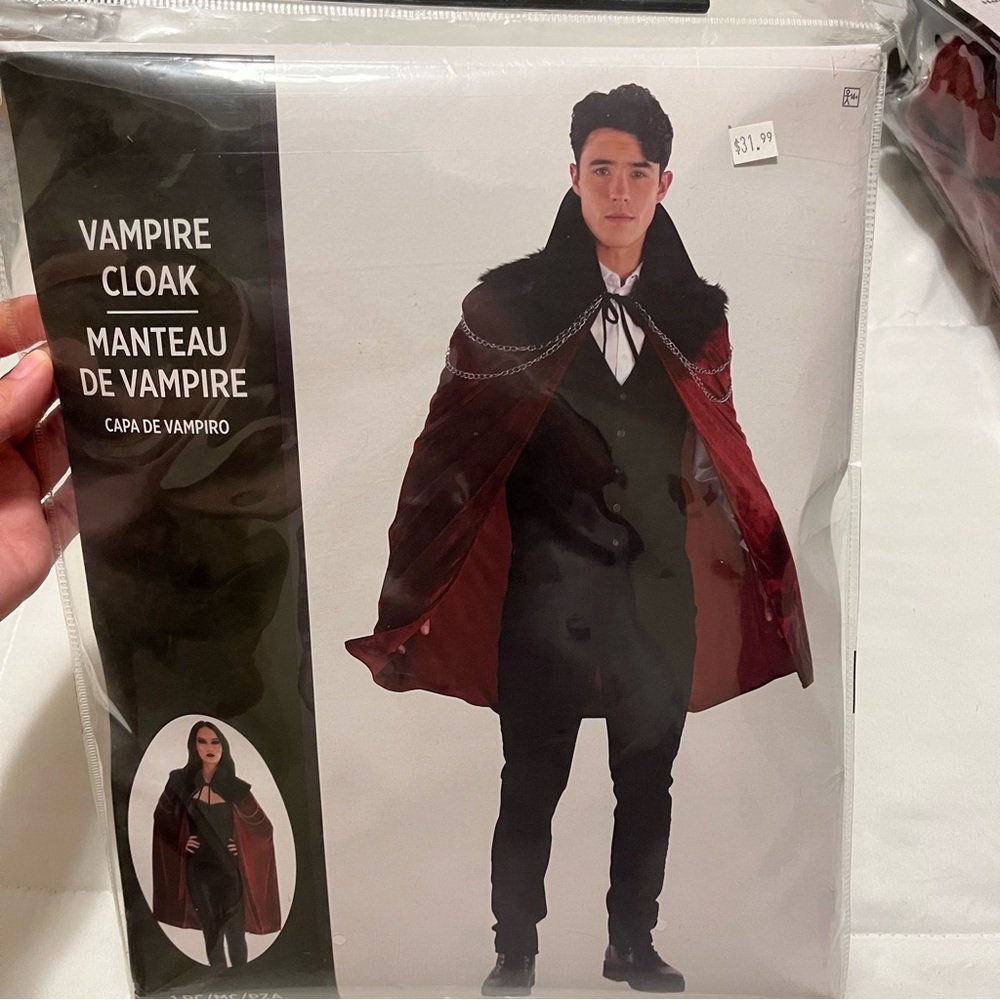 Costume Vampire Cloak with Black Fur Trim